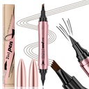 Q710 2in1pen,4-Tip Brow pen & Eyeliner, design com acabamento duplo, maquiagem de sobrancelha selvagem, caneta microblading sobrancelha, à prova de água,Soft nib,Com um golpe suave(2#Dark Brown)