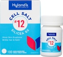 Hyland's No. 12 Cell Salt Silicea 6X Comprimidos, Acne e Blackhead Tratamento, Suplemento de crescimento de cabelo e unhas e Fortalecedor, Irritações da pele, Comprimidos de dissolução rápida, 100 Contagem