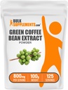 BulkSuplementos Verde Coffee Bean Extract Powder - Verde Coffee Bean Supplements - Suporte Energético, Sem Glúten, 800mg por Serviço, 100g (3,5 oz) (Pacote de 1)