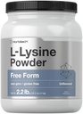 Horbäach L-Lysine Powder - 2,2 lbs - Suplemento de formulário grátis sem sabor - Vegetariano, Não-GMO, Fórmula sem glúten