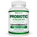 Arazo Nutrition Probiotic 40 Bilion UFC - Prateleira Estável com Prebióticos e Acidophilus - Potência estável até expirar - Tempo Atraso Liberação Probióticos