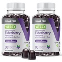 VITEEY Sambucus Elderberry Gummies para Adultos e Adolescentes + Zinco e Vitamina C - Açúcar grátis - Suporte Imune & Booster Suplemento de ervas - Vegan, Sem glúten, Gelatina livre, GMO grátis, Chewable Berry Flavored