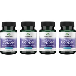 Swanson Copper Antioxidant Imune System Red Blood Cell Support Suplemento mineral (quelato de cobre) 2 mg 300 tabs (4 embalagem)
