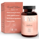 Suplementos de açafrão – Pills Extrato de açafrão para mulheres – Suporte Mood, Energia Boost, PMS, Clareza Mental & Metabolismo - Não-GMO, Glúten Grátis, 60 Cápsulas Vegan