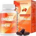 Omega-7 Sea Buckthorn Oil - com Omega-3 EPA / DHA Fish Oil, Cinnamomum, Fenugreek, ALA, Chá Verde, Cayenne Pepper, Turmeric, Resveratrol, Black Pepper - Gluten-Free, 60 Softgels