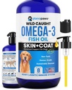 Óleo de peixe Omega 3 para cães - Melhor do que óleo de salmão - Suplemento de óleo de peixe do cão para reduzir o derramamento e coceira - Suporta articulações, cérebro e saúde do coração - Pele e casaco Suplemento - Óleo de peixe líquido