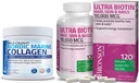 Bronson Marine Colágeno Peptídeos Hidrolisado Proteína Pó + Ultra Biotin 10.000 Mcg Pele e unhas Suplemento