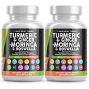 Suplemento Moringa Açafrão de gengibre Boswellia - Suplemento para Mulheres e Homens com Ceilão Canela, Cereja de Tart, Quercetin Garlic Nettle Holy Basil - 2Pack