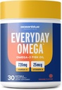 Oceanblue Omega 3 Suplemento para as mulheres Oil peixe arroto 720mg com Vitamina D3 Suporte Imune Coração, Molecularmente Destilado sabor laranja (30 contar um por dia Omega)