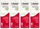 T-Alívio Arnica +12 Creme Ativo de alívio natural para dor nas costas Dor muscular dores e rigidez, todo o corpo rápido agindo alívio para mulheres e homens - 4 oz (4 Pack)