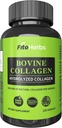 Cápsulas de Colágeno Bovino Vegan - Suplementos poderosos para homens e mulheres - Suplemento de Peptídeos de Colágeno Bovino Hidrolisado para Joint, Nerve & Bone Support - Fed grama, Não-GMO - 120 Cápsulas