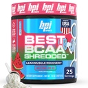 BPI Sports Best BCAA Shreded - Cafeína Free Thermogenic Recovery Drink, Lean Muscle Building BCAA Pó para Mulheres e Homens, Pré-treino BCAAs Amino Acids Drink- Melancia ICE - 25 Servings