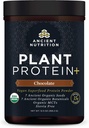 Nutrição antiga proteína baseada em plantas em pó, Proteínas vegetais+, Chocolate, Suplemento de Superalimentos Vegan Orgânicos, 15g de proteína por serviço, Gluten Free, Paleo Friendly 12 Servindo