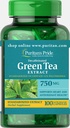 Puritan's Pride descafeinado chá verde extrato padronizado 750 mg-100 cápsulas