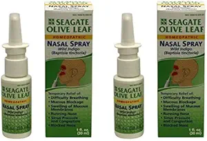 Produtos Seagate Olive Leaf homeopático Spray nasal 1 oz garrafa, 2 embalagem, 1 Fl Oz (Pacote de 2)