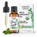 Óleo Orégano Orgânico Selvagem - 100% Puro Óleo Orégano Orgânico Orgânico Orgânico Sem Diluição com 86-90% Carvacrol, Suporte Imune - Base vegetal, Suplemento de ervas - Vegan, Não OGM, Gluten Free, 1fl.oz/30ml