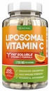 DACHA Natural Lipossômico Vitamina C - 1700mg, 200 Cápsulas, Sistema imunológico e impulsionador de colágeno, Alta absorção de gordura VIT Solúvel C, Buffered, Vitaminas da pele, Vegetariano, Vegan