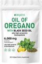 Óleo de Orégano com óleo de semente preta 2-em-1 Softgels 6000mg 300 Count Non-GMO Imune Support Fórmula de ervas