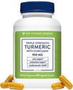 A Vitamina Shoppe Tripla Força Turmérica com Curcumin 900mg, Suporta Mobilidade Conjunta e Proporciona benefícios antioxidantes e 5mg Bioperine para melhorar a absorção nutriente - Uma vez por dia (60 cápsulas)