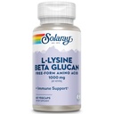 SOLARAY L-Lysine com Beta Glucan, Aminoácido de Forma Livre, L-Lysine 1000mg Cápsulas, Suplemento de Suporte Imune, Suporte de Pele Saudável e Lábios, Garantia de 60 dias, Lab Verificado, 30 Servings, 60 VegCaps