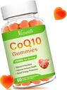 Alta Absorção CoQ10 Gummies 250 mg, Plus Omega-3, Magnésio, Vitamina B12 para Energia Celular, Cérebro & Antioxidante, 5X melhor absorção Coenzima Q10 Suplemento - 60 Cts