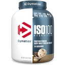 Dymatize ISO100 Whey Protein Powder Isolate, Cookies & Creme, 25g de proteína, 5 libras, 5,5g BCAAs, Menos de 120 Cal., Gluten Free, 1g de gordura, 1g de açúcar, 2g de carboidratos (74 Servings)