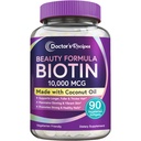 Receitas médicas Biotin 10.000 mcg, Crescimento do cabelo, Pele saudável & unhas, Metabolismo de energia, Vegetarian-Friendly Biotin, com óleo de coco, Não-GMO, 3 Mês de fornecimento, 90 Vegetarian Softgels