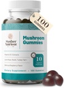 Cogumelos Suplemento Gummies- Puro Extrato Multi Cogumelos Suplemento- Chaga, Reishi, Cordyceps & Mane Leão - 50 dias de fornecimento Mastigable Gummies (100 pcs)