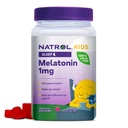 Natrol Kids Melatonin 1 mg, Suplemento dietético para sono descansado, pastilhas de melatonina para crianças, 180 gomas de framboesa, até um fornecimento de 180 dias