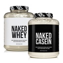Pacote de proteína alimentado por grama NAKED: 5LB sem sabor Whey e 5LB Caseína sem sabor