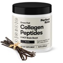 Perfeito Keto Collagen Peptides Protein Powder com óleo MCT, Feed grama, Colágeno hidrolisado, Tipo I & III Suplemento, Keto creme de café, baunilha