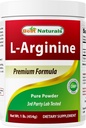 Melhor Naturals L-Arginina Pó 1 Libra - Pure Pharmaceutical Grade Free Form - Melhores Suplementos de Arginina Aminoácido para Mulheres e Homens - Promove a circulação e apoia a saúde cardiovascular