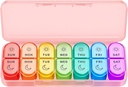 Organizador de comprimidos por semana 2 vezes por dia - Organizador de comprimidos AM PM com 7 casos pequenos de cores diárias, casos de pílulas de viagem matutina e noturna para vitaminas, medicina, e suplementos