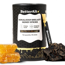 Melhor Alt Puro Himalayan Shilajit Sticks com mel orgânico, açafrão, fácil de consumir Shilajit, 30 Sticks para energia Boost & Imune Support, 85+ Trace Minerals, 75%+ Ácido fulvico