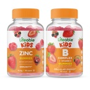 Crianças Zinco vivo + B Complex Kids, Gummies Bundle - Grande degustação, Suplemento Vitamina, Gluten Free, GMO Free, Gummy mastigável