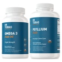 Dr. Tobias Omega 3 Fish Oil & Psyllium Suplementos diários para o coração, Cérebro e Imune Suporte, Movimento Bowel Saudável Suporta com cápsulas Psyllium Husk