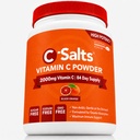 C-sal Vitamina C em pó suplemento - 100% Pure alta dose buffered Vitamina C em pó para suporte imunológico - Orgânico, Livre de açúcar, Vegan, Não-GMO, Estômago-amigo, Laranja de sangue 8 onças
