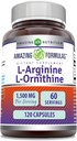 Fórmulas surpreendentes L-Arginina/L-Ornitina 1500 Mg Por Serving, Cápsulas