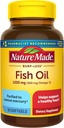 Natureza Made Burp Menos óleo de peixe Omega 3 Suplementos, 1200 mg Softgels, EPA DHA Omega 3 Suplementos de óleo de peixe para saudável apoio cardíaco, 60 Softgels, 30 dias de fornecimento