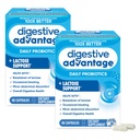 Vantagem Digestiva Enzimas de Defesa de Lactose + Probióticos para Mulheres e Homens Inchaço ocasional, Desconforto Abdominal Menor, Suporte Imune, 96 Cápsulas Contagem (2 Pack)