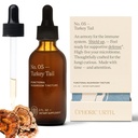 Turkey Tail Mushroom Extract - Duplo Extraído Fruitbody Mushroom Tintura □ Immunity Booster, Gerencia Inflamação, Acalma dores, Função Digestiva Saudável, Antioxidantes (60 Servings)