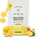 MommaBear Náusea & Motion Sickness Lollipops – Não-GMO Lemon & Ginger Candy for Náusea – Pirulitos Orgânicos para Crianças 3+ e Mulheres Grávidas para Aleviar Queasis – Apertado para Frescura (10 Pack)