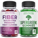 Nutrição Atlântida Pastilhas de Fibra Prebiótica Livre de Açúcar para Adultos 2-Pack (120 chicletes) + Supergreens 60 chicletes