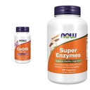 Now Supplements, CoQ10 (Coenzyme Q10) 200 mg, Saúde Cardiovascular*, 60 Veg Cápsulas & Suplementos, Super Enzimas, Formulado com Bromelaína, Bile de Ox, Pancreatina e Papaína, 180 Cápsulas