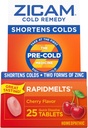 Zicam Cold Remedy Zinc RapidMelts, Cherry Flavor, Homeopático, Medicina de encurtamento frio, Encurta a duração do frio, 25 contagem (Pacote de 2)