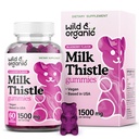 Wild & Organic Milk Thistle Gummies 1500 mg - Milk Thistle Supplement for Liver Cleanse Detox - Silymarin Liver Detox Gummies - 30 dias de fornecimento - 60 Vegan, Non-GMO mastiga