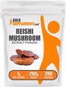 BulkSupplements.com Reishi Mushroom Extract Powder - Reishi Mushroom Powder, Supplement for Globally Well-Being - Gluten Free, 1g por serviço, 250g (8.8 oz) (Pack of 1)