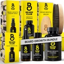 Beard Club Premium Beard Growth Kit - Óleo de Crescimento, Vitaminas, Pulverização de Vitaminas e Escova de Bristle - Conjunto de presentes