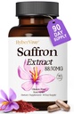 Suplementos de açafrão 88.5MG 90 Cápsulas Vegan, Extrato de açafrão feliz para Mood Energy Eye Focus Suporte para mulheres e homens, 100% puro Ingredientes, Feito nos EUA, Não-GMO & Gluten-Free