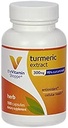 O Vitamina Shoppe Turmeric Extract 300mg, Herb padronizado que suporta saúde celular e fornece benefícios antioxidantes com 95% de curcumina e 65mg de cálcio (100 Cápsulas)